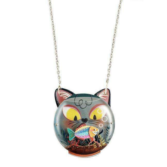Fishbowl Necklace With Cat by Laliblue | PRE-ORDER SHIPS IN 2-3 WEEKS