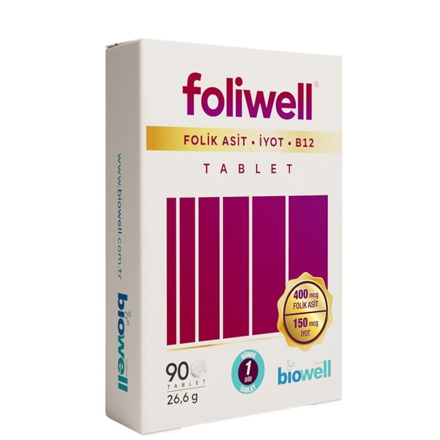 Biowel Foliwell Folic Acid & Vitamin B12 Supplement 30 Tablets