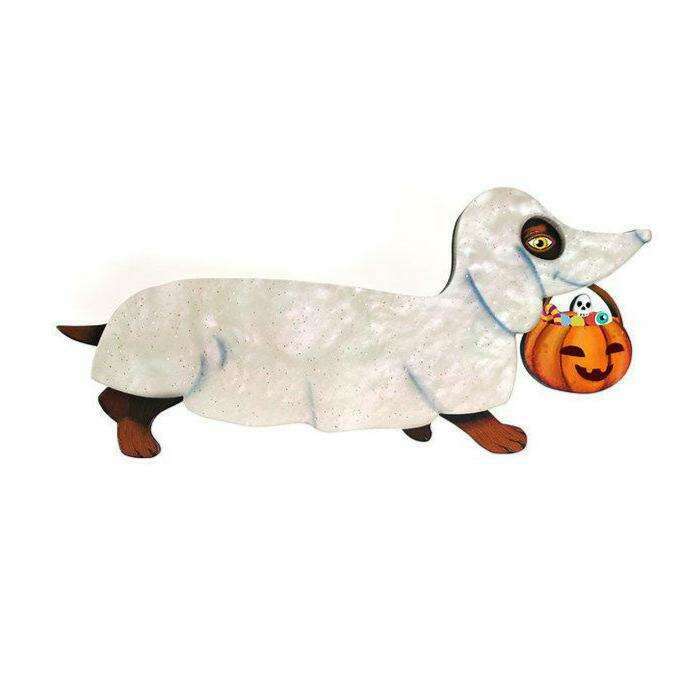 Ghost Dachshund Brooch by Laliblue | PRE-ORDER SHIPS IN 2-3 WEEKS