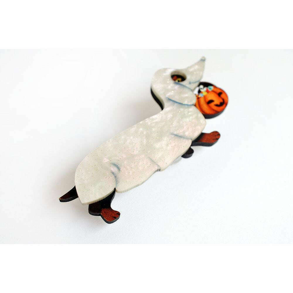 Ghost Dachshund Brooch by Laliblue | PRE-ORDER SHIPS IN 2-3 WEEKS