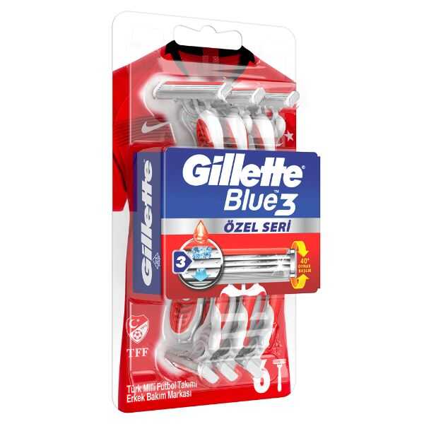 Gillette Blue 3 Pride Disposable Razors for Smooth Shave 6 Count