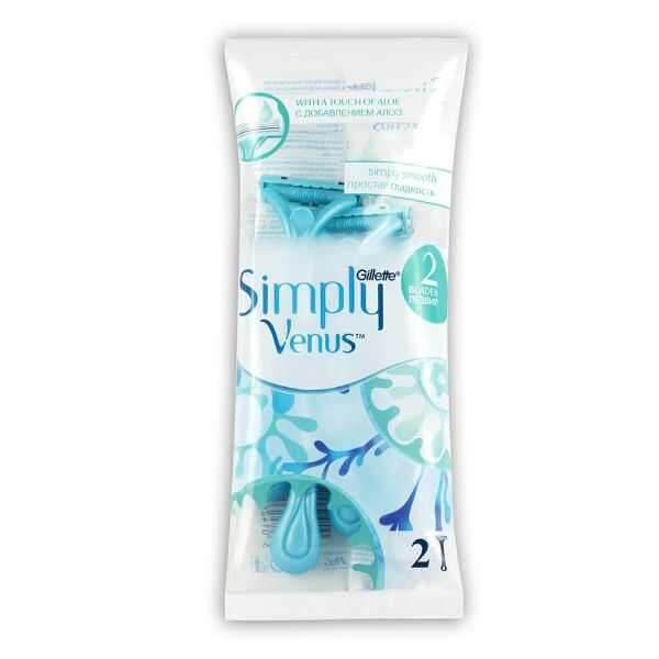 Gillette Simply Venus 2 Disposable Razors for Smooth Skin 2 Count