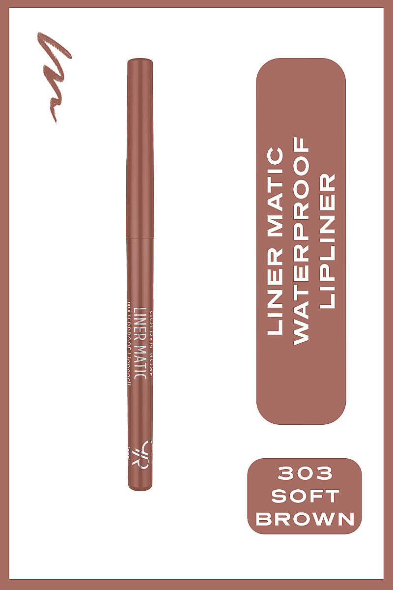 Golden Rose Liner Matic Waterproof Lip Liner 303 Soft Brown