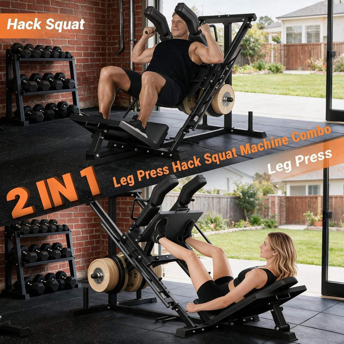 Heavy-Duty 2-In-1 Multifunctional Leg Press Hack Squat Machine (SAK24851)