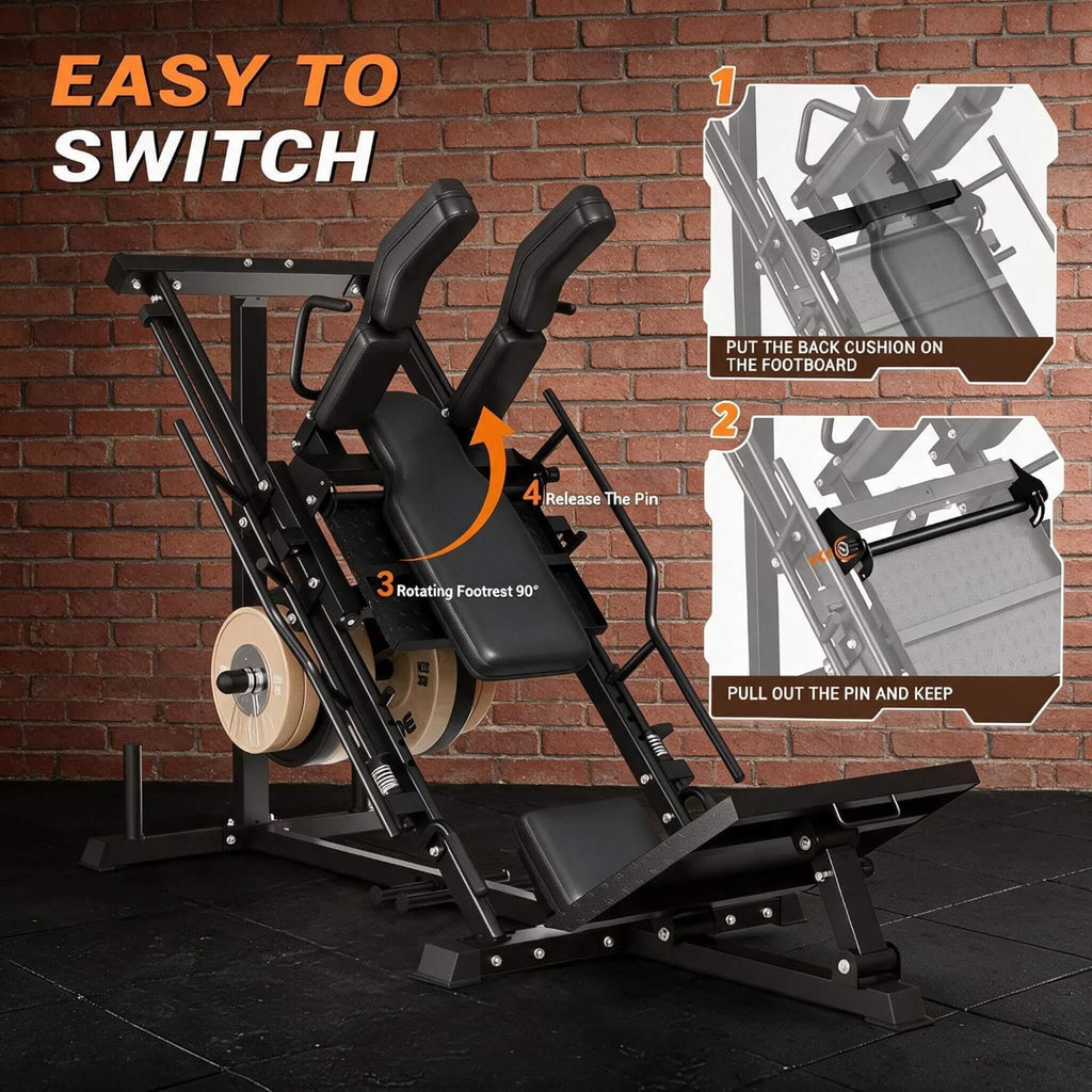 Heavy-Duty 2-In-1 Multifunctional Leg Press Hack Squat Machine (SAK24851)