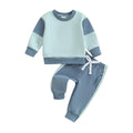 HYADRBLEBY Baby Boy Color-block Sweatsuit | Blue | 0-6 Months - # BAAA51210081