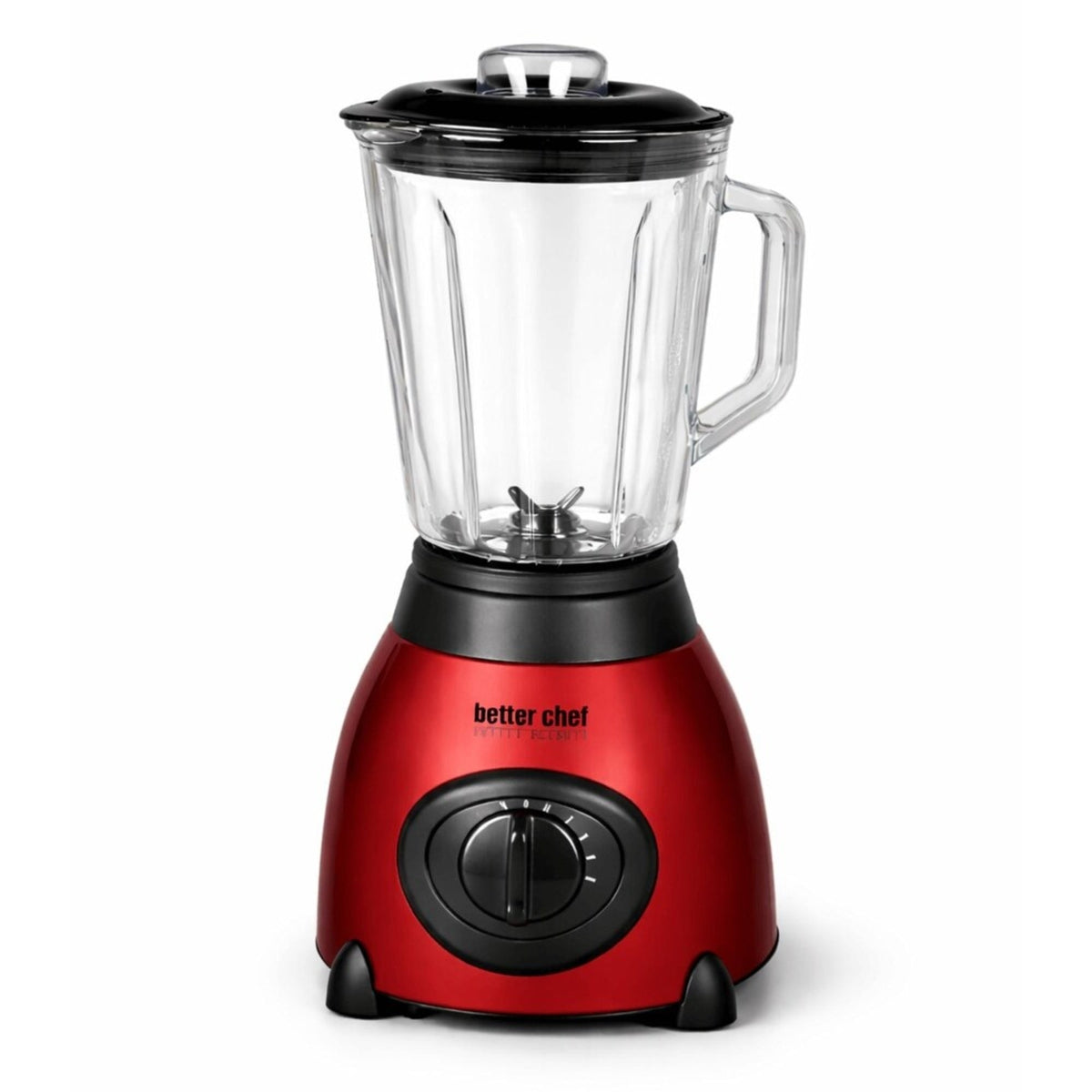Better Chef 500-Watt Glass Jar Blender Metallic Red - IM-602R