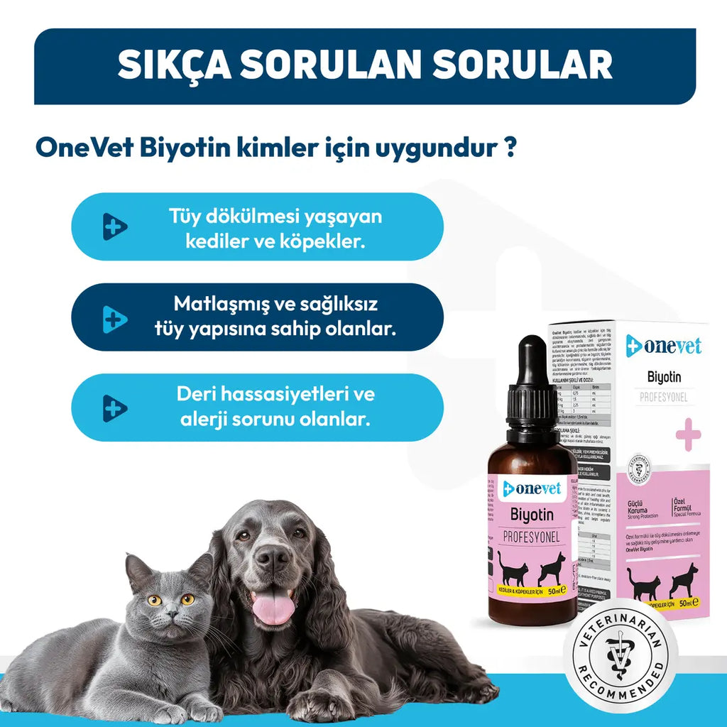 Onevet Biotin Skin & Coat Support Drops for Cats and Dogs 30ml
