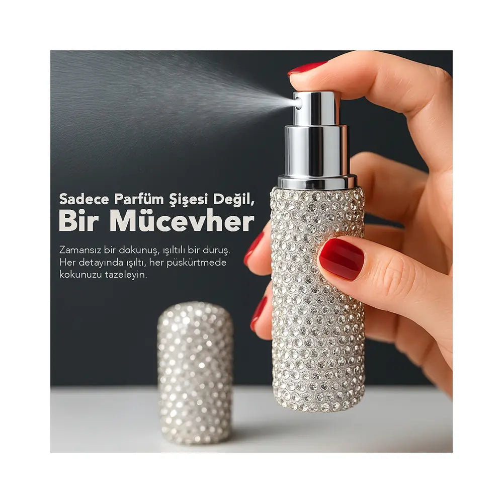 Juene Crystal Pattern Refillable Travel Size Bottle 1 pc