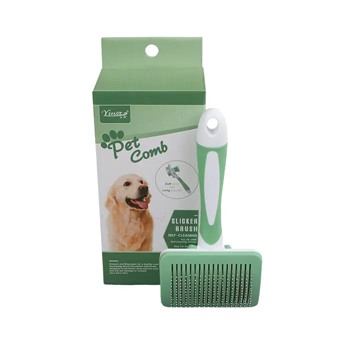 Orijin Yingte Retractable Slicker Brush for Pets Small Green