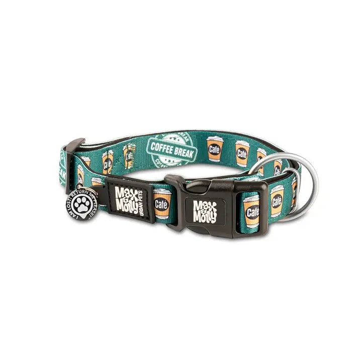 Max & Molly Coffee Break Smart ID Dog Collar Small