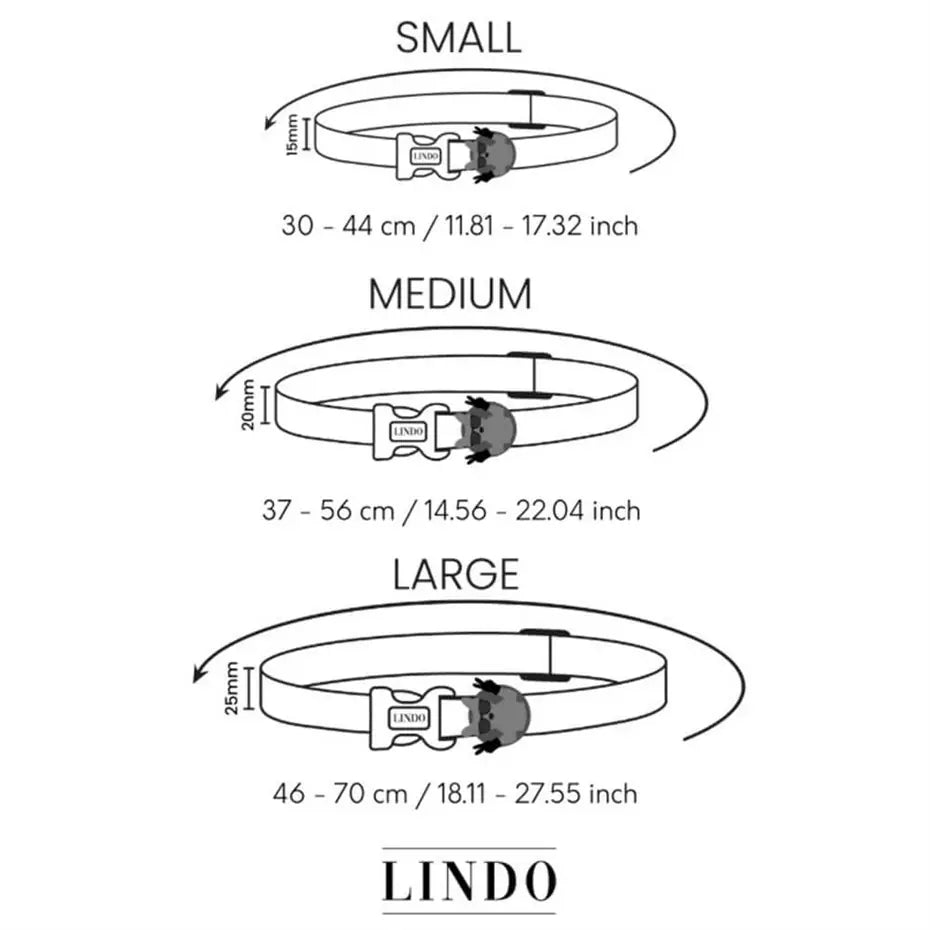 Lindo Red Line Dog Collar Stylish Daily Comfort Large 46-70cm