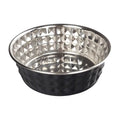 Oripet Diamond Pattern Black Steel Pet Bowl 17.5cm