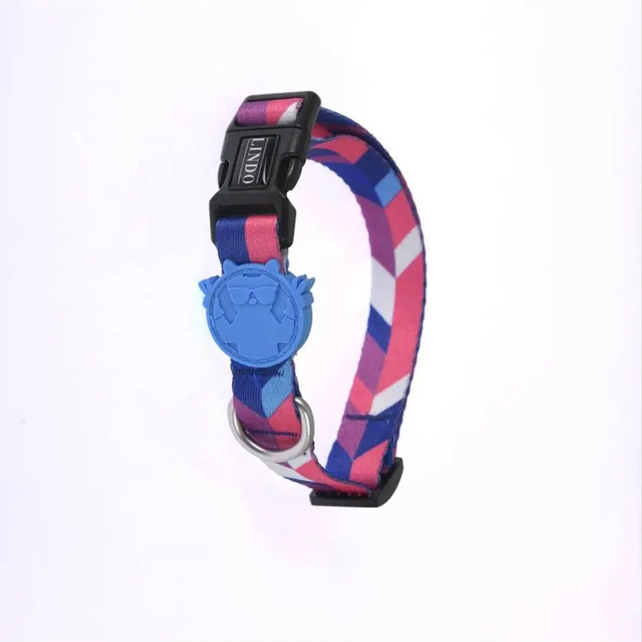 Lindo Pink Dream Dog Collar Stylish Pattern Small 30-44cm