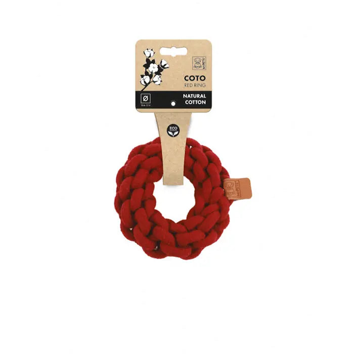 M-Pets Coto Red Ring Braided Dog Toy for Play 13cm