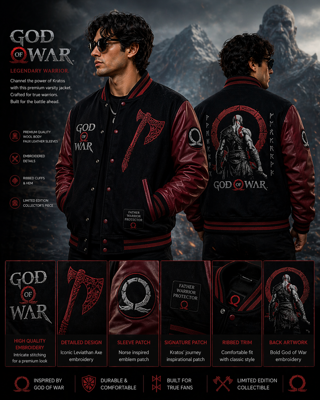 God of War – Legendary Warrior Premium Varsity Jacket