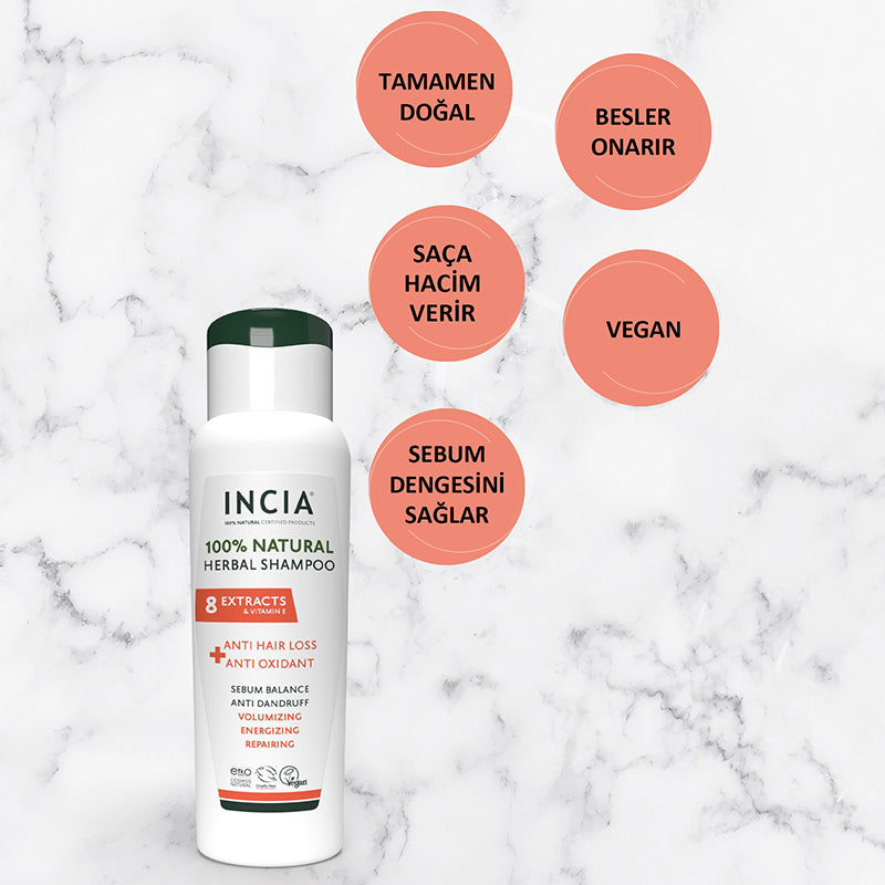Incia Natural Anti-Hair Loss Shampoo for Stronger Hair 275 ml