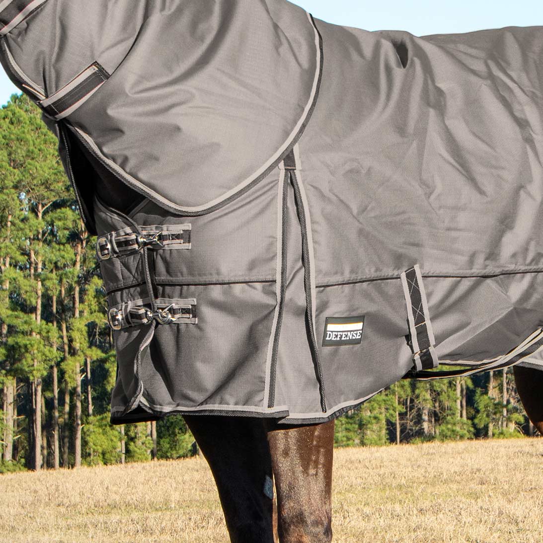 Jeffers Poplar Head "Defense" 1680 Denier Turnout Blanket with Detachable Neck, 240 Gram, Plymouth Brown