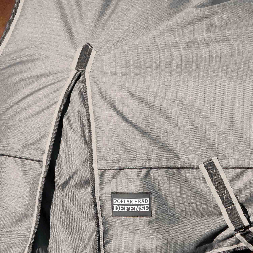 Jeffers Poplar Head "Defense" 1680 Denier Turnout Blanket with High Neck, 240 Gram, Plymouth Brown