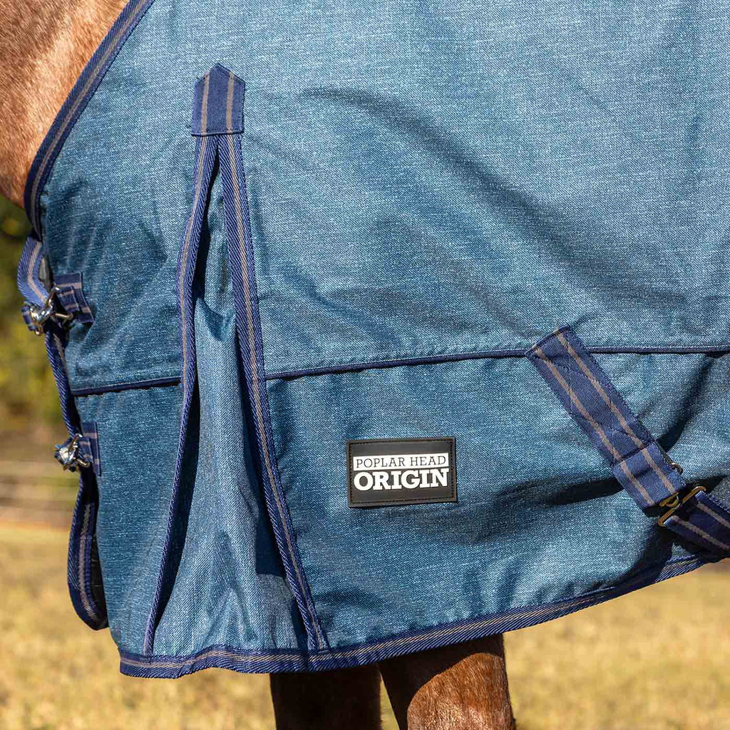 Jeffers Poplar Head "Origin" 600D Medium Weight Turnout Blanket, 240g | Waterproof & Breathable Horse Blanket