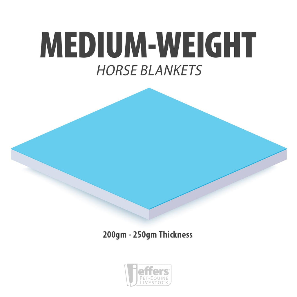Jeffers Poplar Head "Origin" 600D Medium Weight Turnout Blanket, 240g | Waterproof & Breathable Horse Blanket
