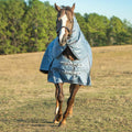 Jeffers Poplar Head "Refuge" 1200 Denier Turnout Blanket with Detachable Neck, 360 Gram, Hamilton Blue