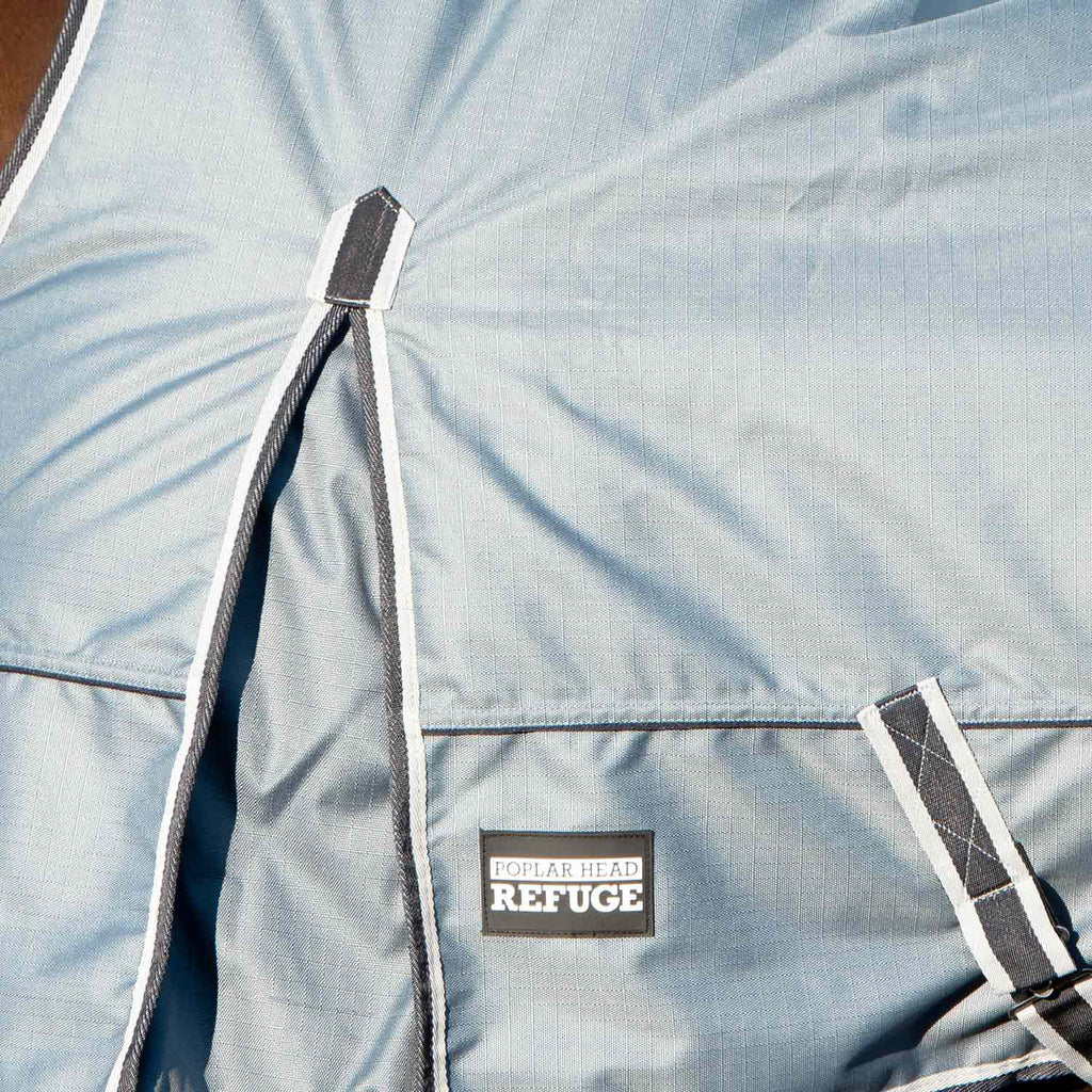 Jeffers Poplar Head "Refuge" 1200 Denier Turnout Blanket with High Neck, 240 Gram, Hamilton Blue