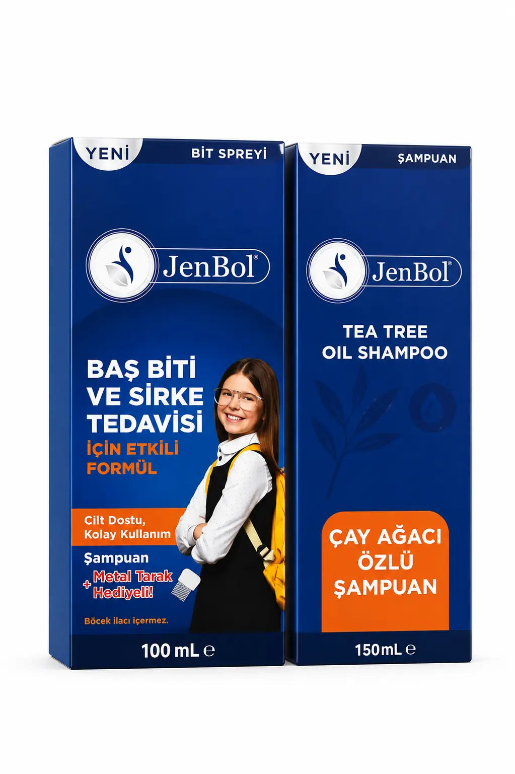 Jenbol Lice Spray 100ml & Tea Tree Shampoo 150ml Set with Comb
