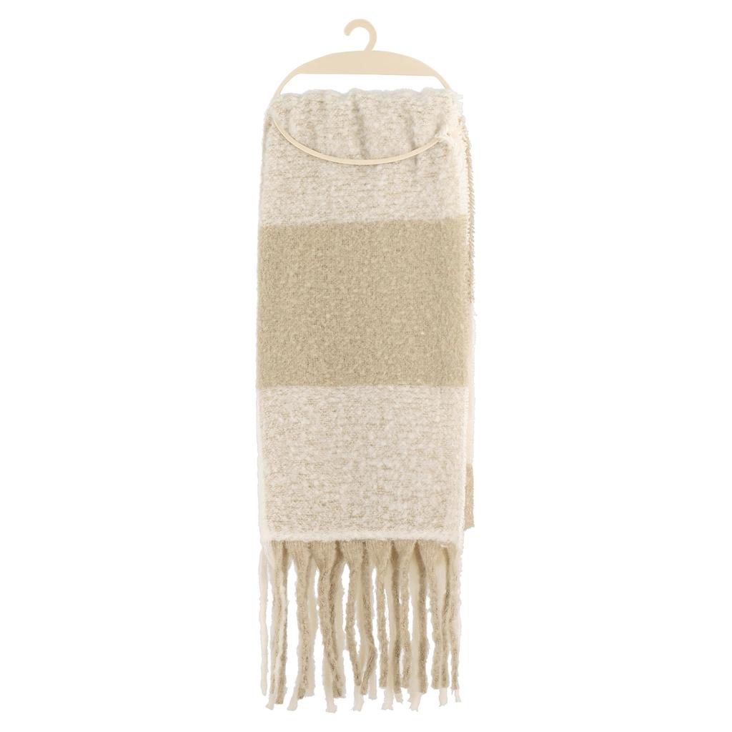 Eklips Cream and Beige Checkered Square Scarf