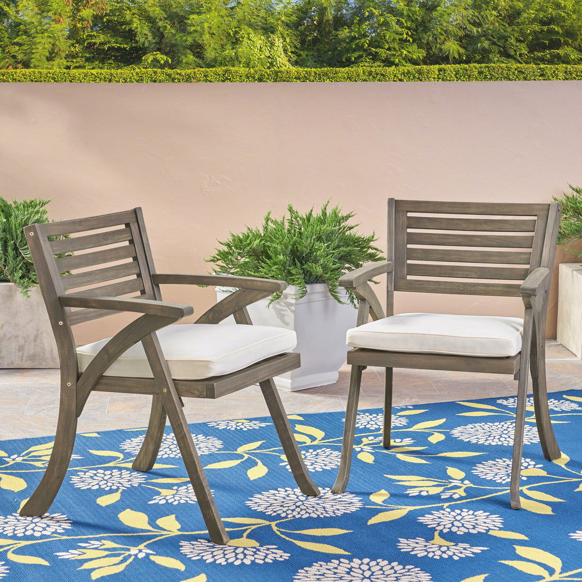 Helen Outdoor Acacia Wood Dining Chair