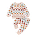 Karwuiio Checkerboard Baby Two-Piece Set | Multi-Color | 0-6 Months - # BAAA51210082