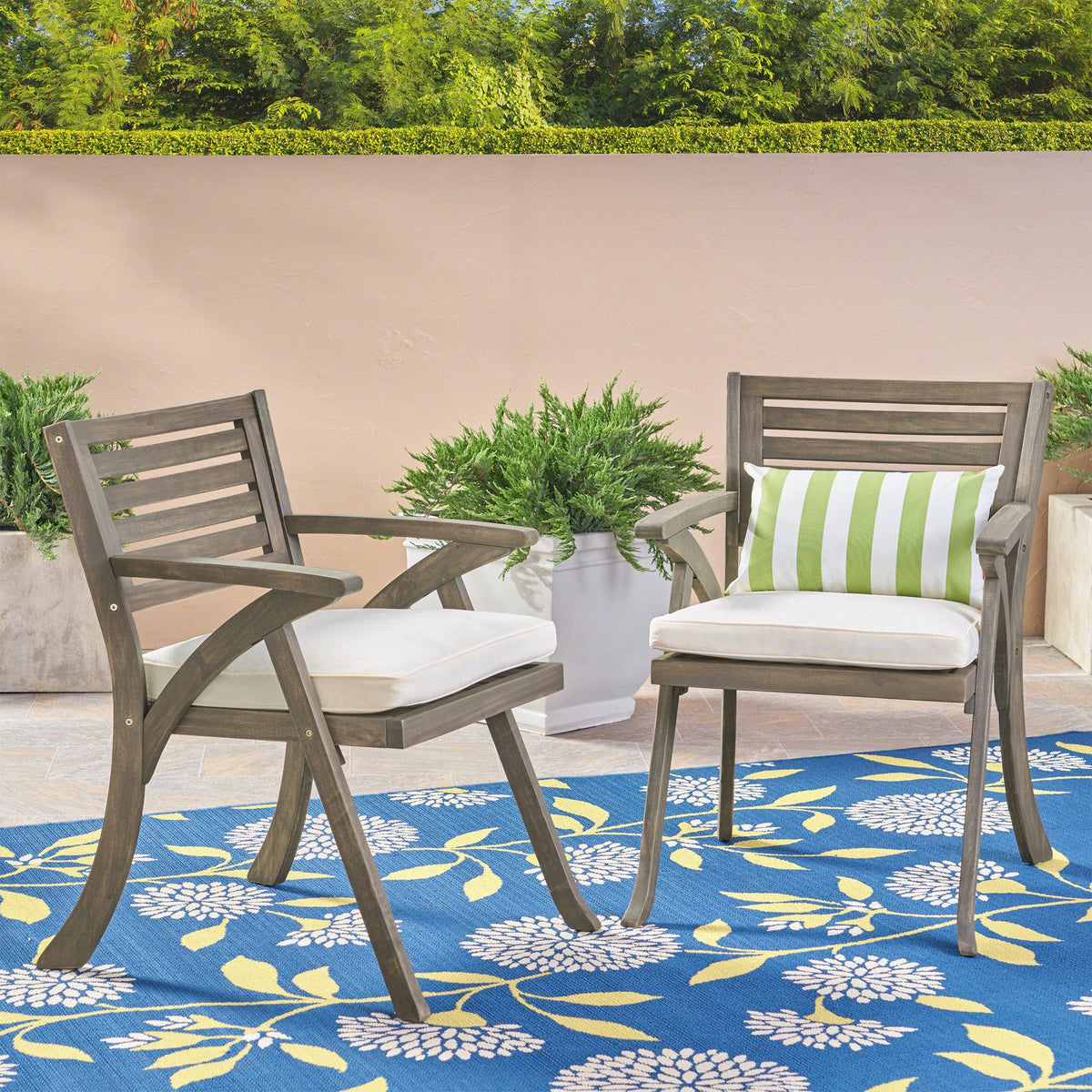 Helen Outdoor Acacia Wood Dining Chair