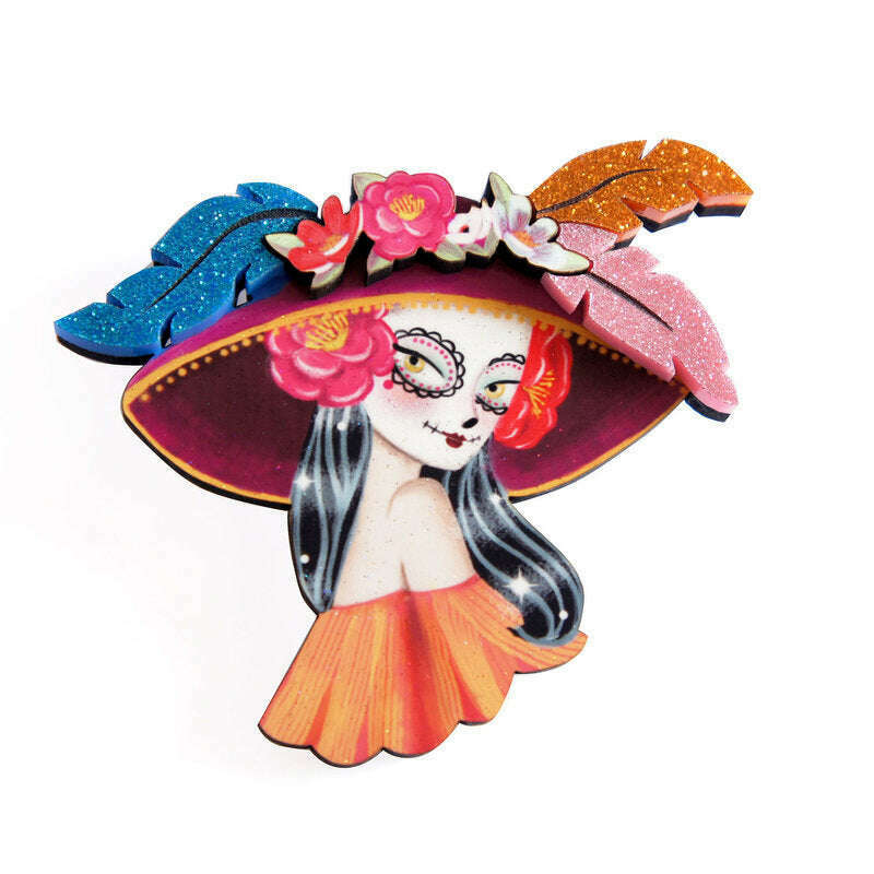 Mexican Catrina Brooch by Laliblue | PRE-ORDER SHIPS IN 2-3 WEEKS
