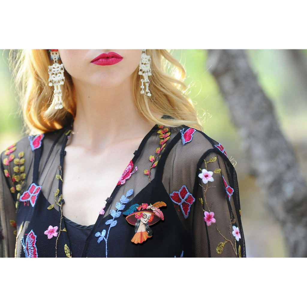 Mexican Catrina Brooch by Laliblue | PRE-ORDER SHIPS IN 2-3 WEEKS