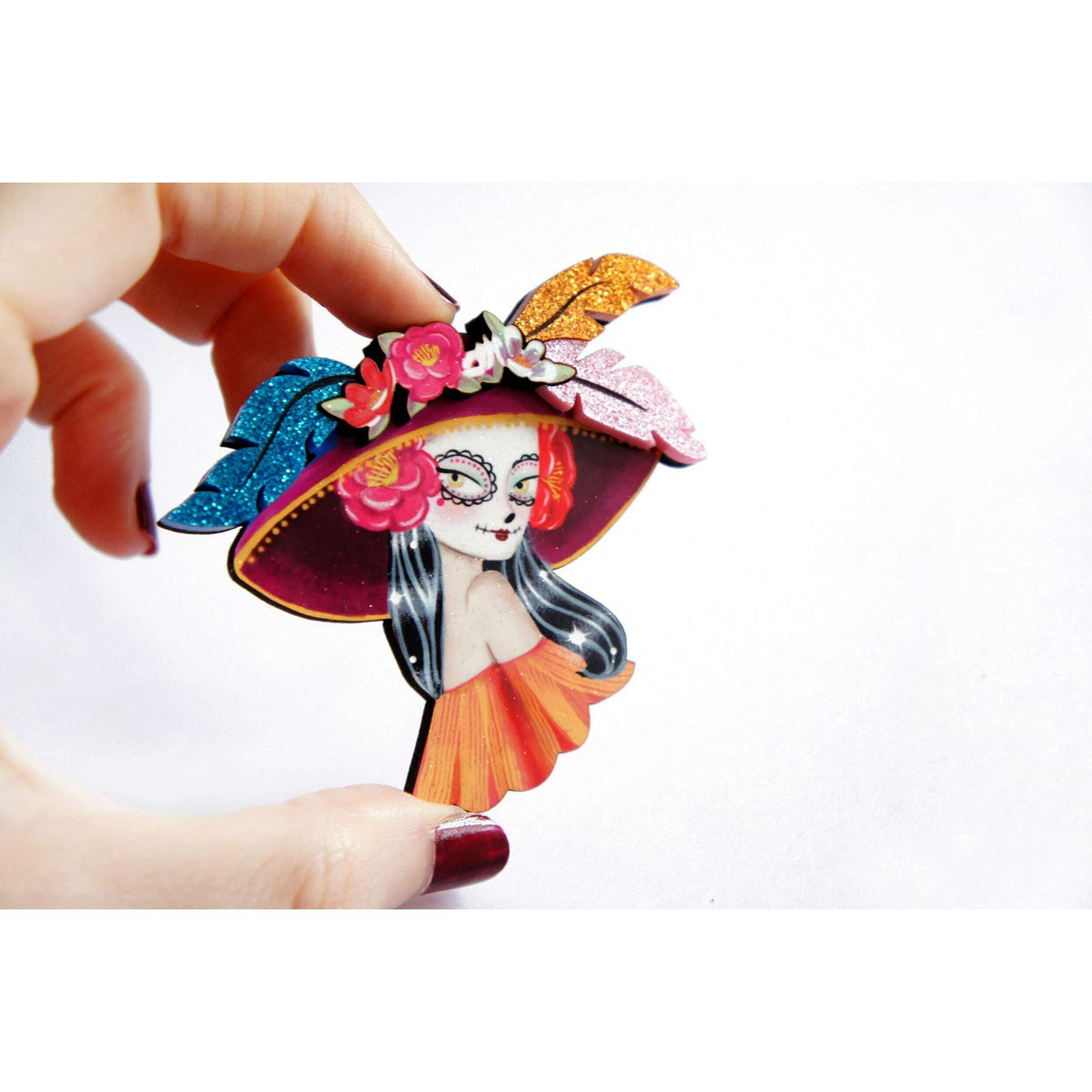 Mexican Catrina Brooch by Laliblue | PRE-ORDER SHIPS IN 2-3 WEEKS
