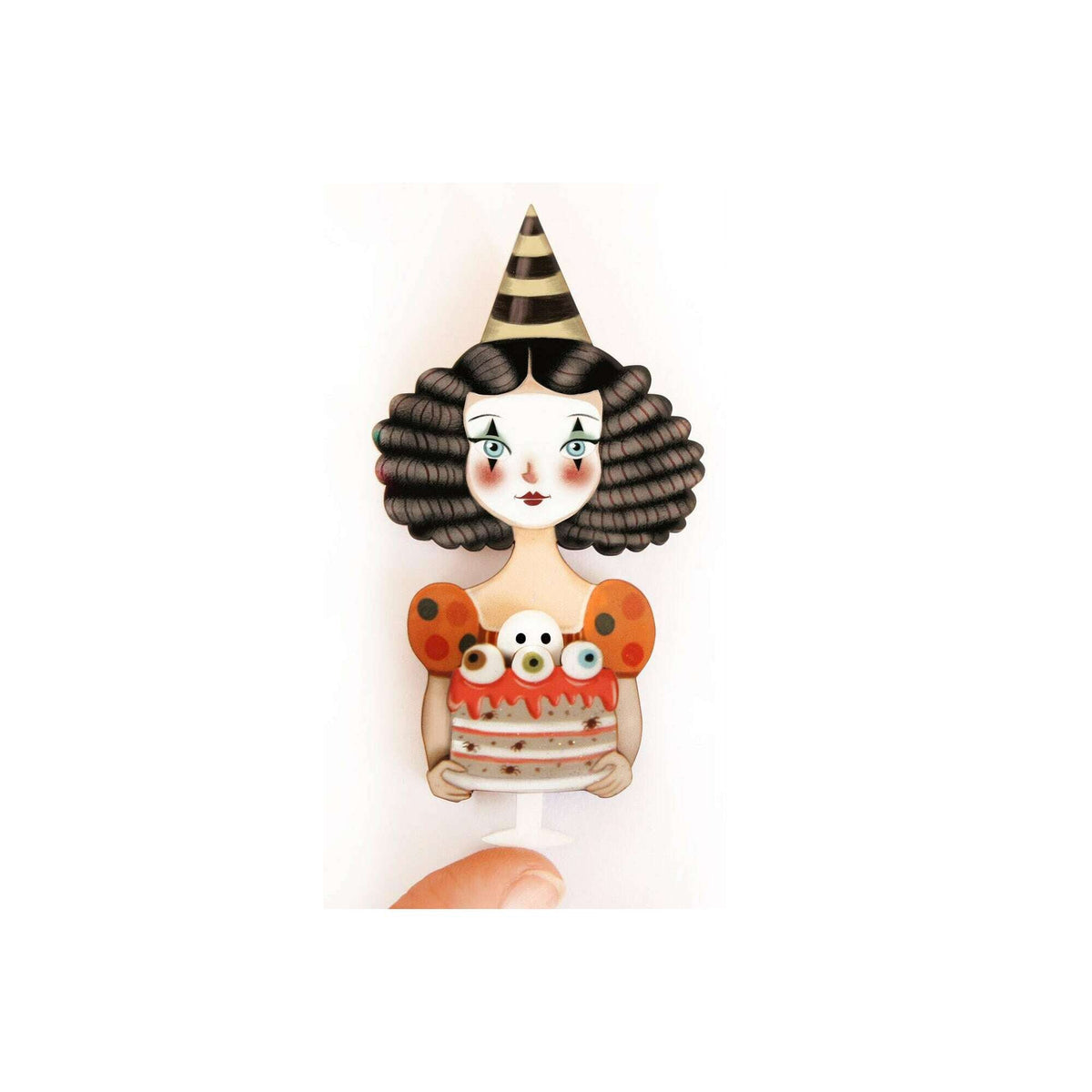 Mime With Cake Brooch by Laliblue | PRE-ORDER SHIPS IN 2-3 WEEKS