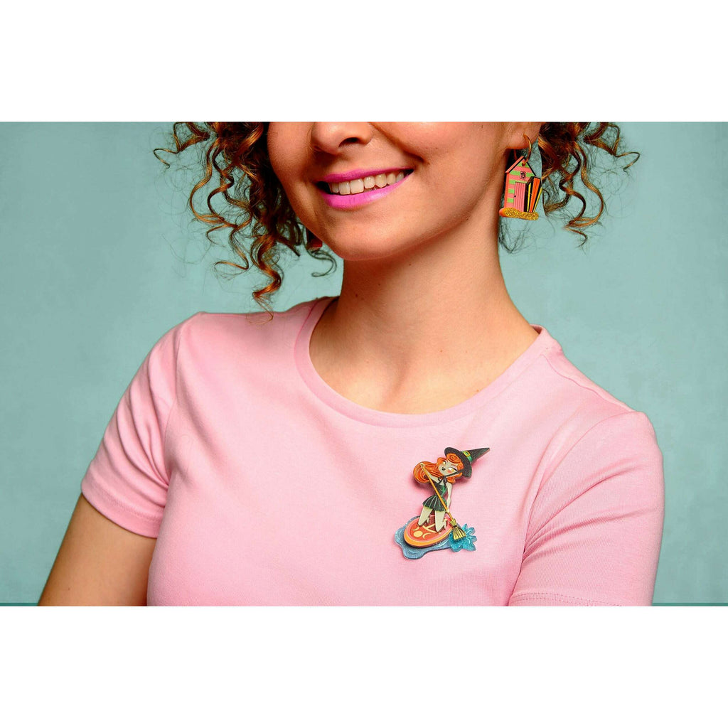 Paddle Surf Witch Brooch by Laliblue | PRE-ORDER SHIPS IN 2-3 WEEKS