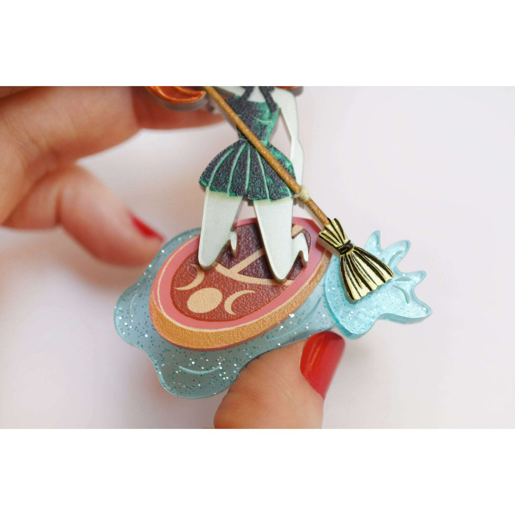 Paddle Surf Witch Brooch by Laliblue | PRE-ORDER SHIPS IN 2-3 WEEKS