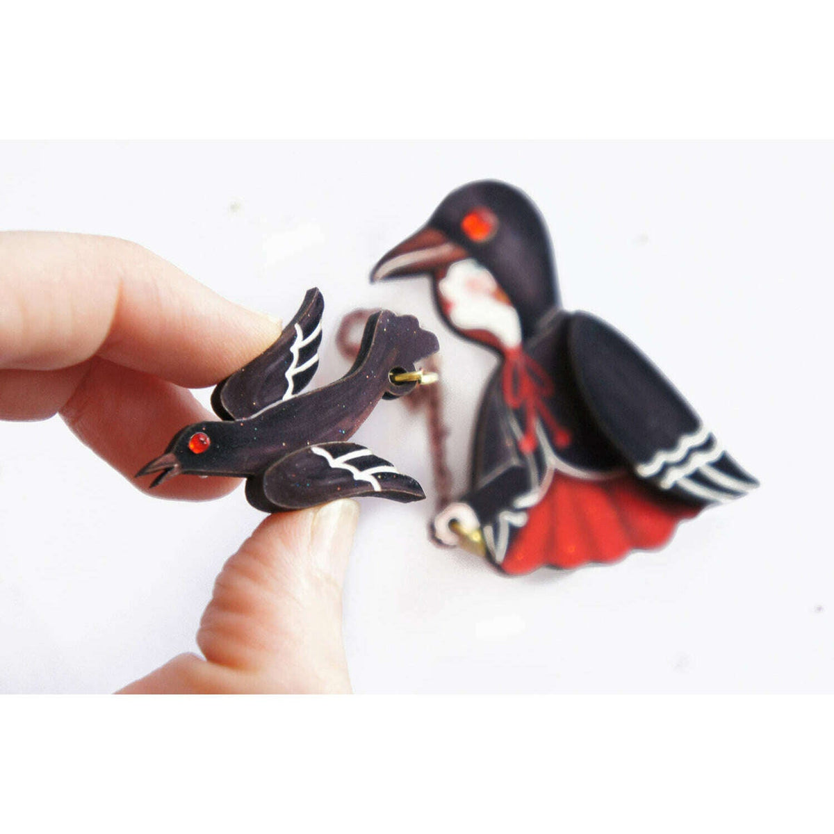Raven Girl  Brooch by Laliblue | PRE-ORDER SHIPS IN 2-3 WEEKS