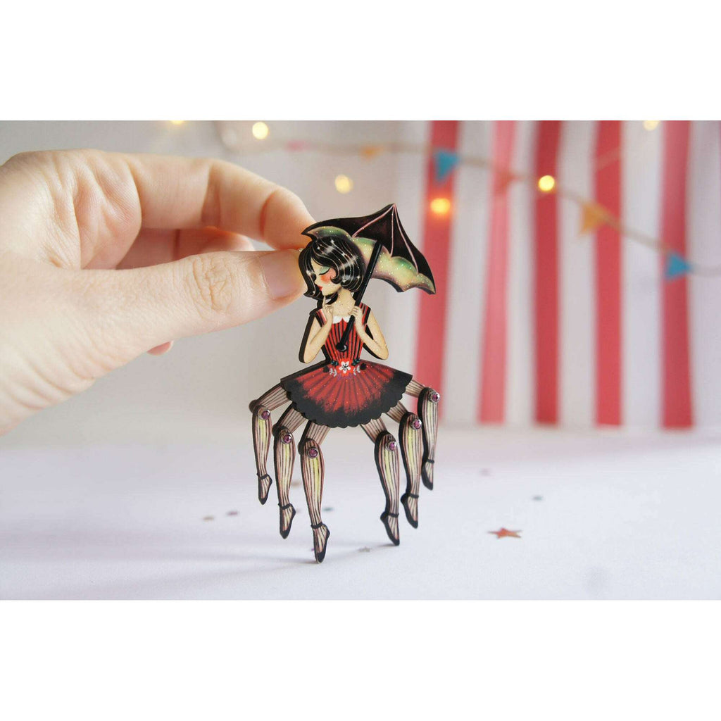 Spider Woman with Web Brooch by Laliblue | PRE-ORDER SHIPS IN 2-3 WEEKS