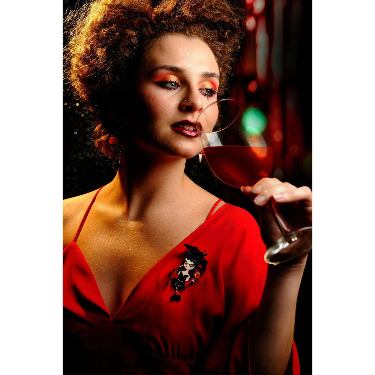 Vampiress w/ Wine Brooch by Laliblue | PRE-ORDER SHIPS IN 2-3 WEEKS