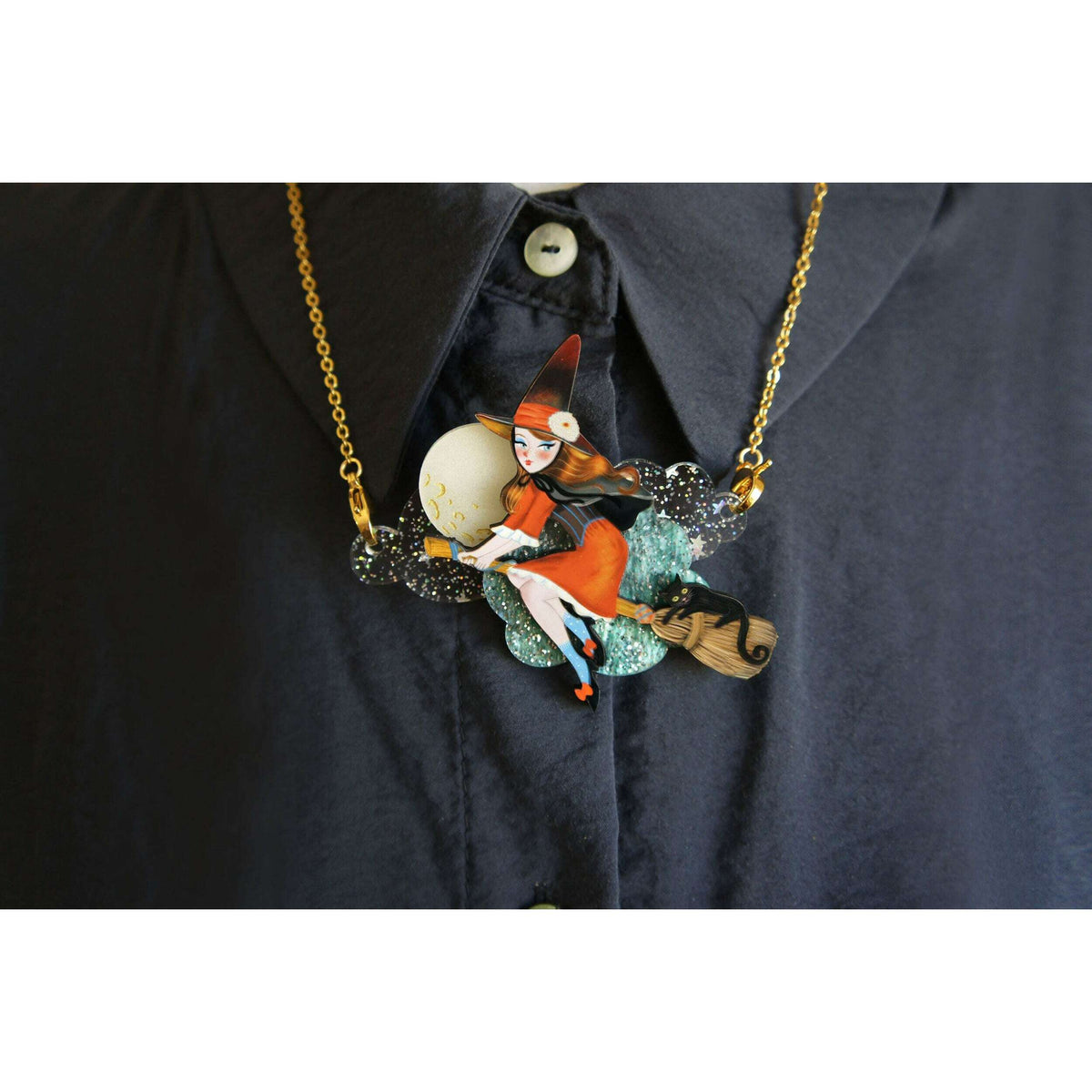 Witch Convertible Necklace-Brooch by Laliblue | PRE-ORDER SHIPS IN 2-3 WEEKS