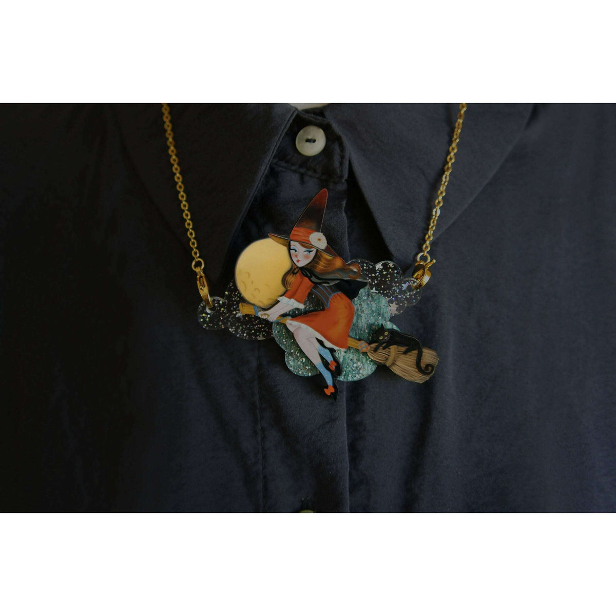 Witch Convertible Necklace-Brooch by Laliblue | PRE-ORDER SHIPS IN 2-3 WEEKS