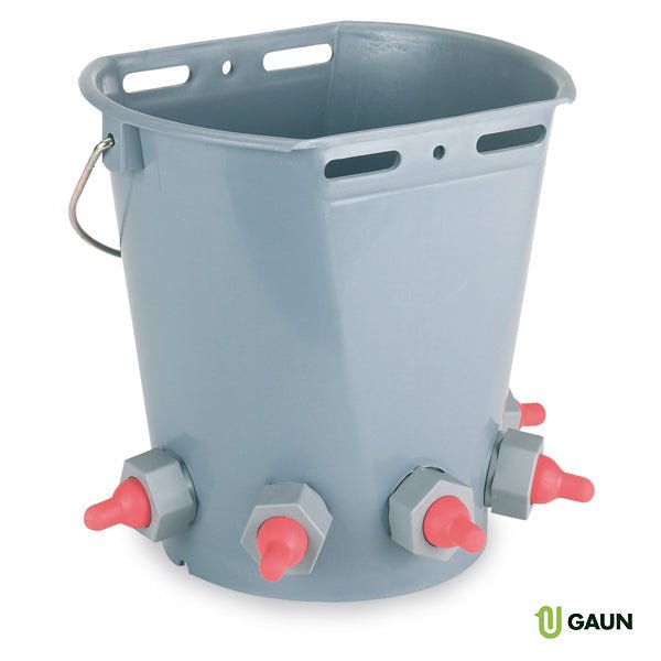 Lamb Nursing Bucket, 8 Quart – 5 Nipples, Multi-Feeder for Lambs & Kids