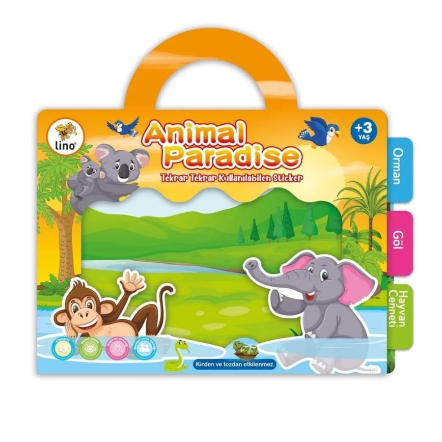 Lino Animal Paradise Reusable Sticker Set for Kids