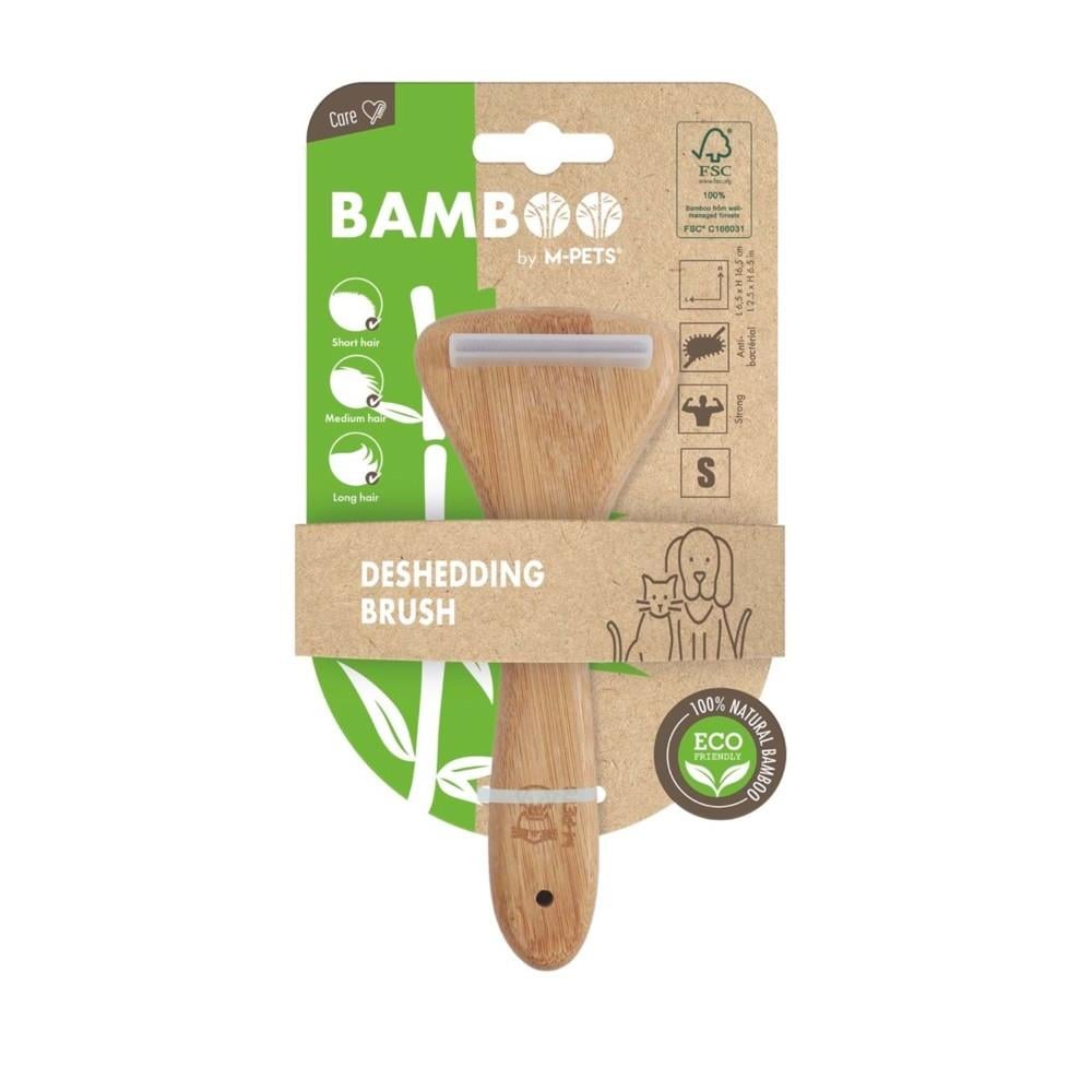 M-Pets Bamboo Deshedding Comb for Cats & Dogs Small 6.5x16.5 cm