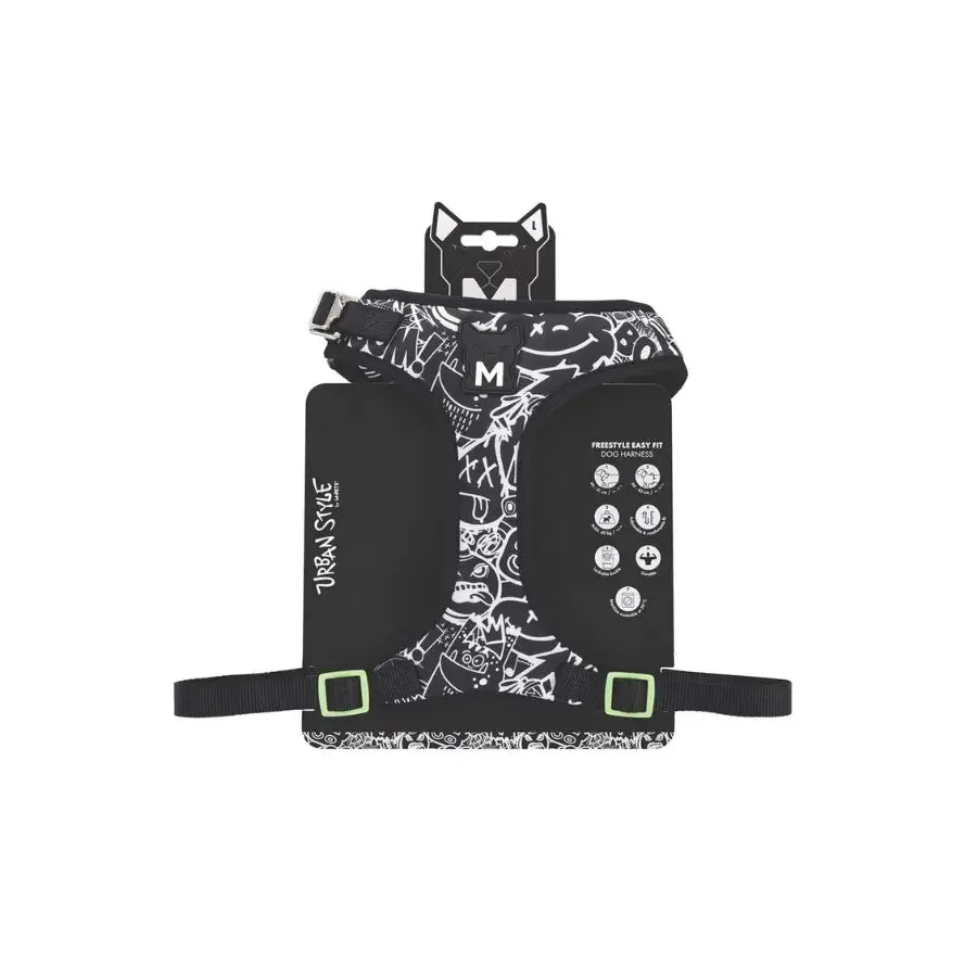 M-Pets Urban Style Easy Fit Black Dog Harness Medium