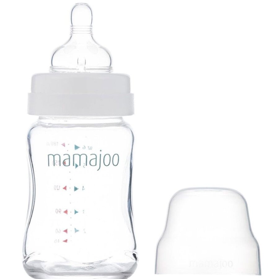 Mamajoo Anti-Colic Glass Baby Bottle with Nipple 180ml
