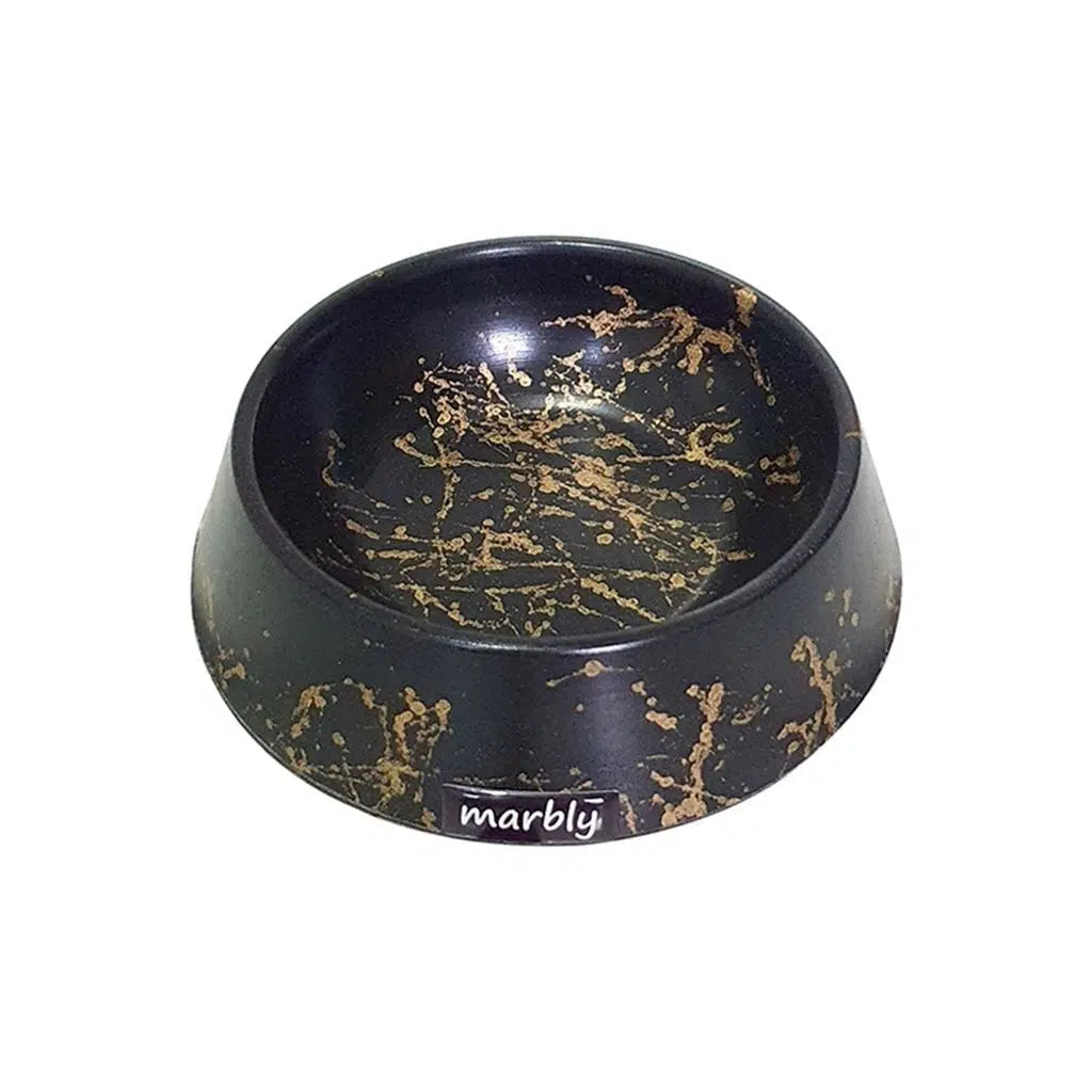 Marbly Chocolate/White Marble Pet Food and Water Bowl 8 oz