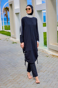 Black Full Coverage Modest Swimwear Burkini Set M2521-3
